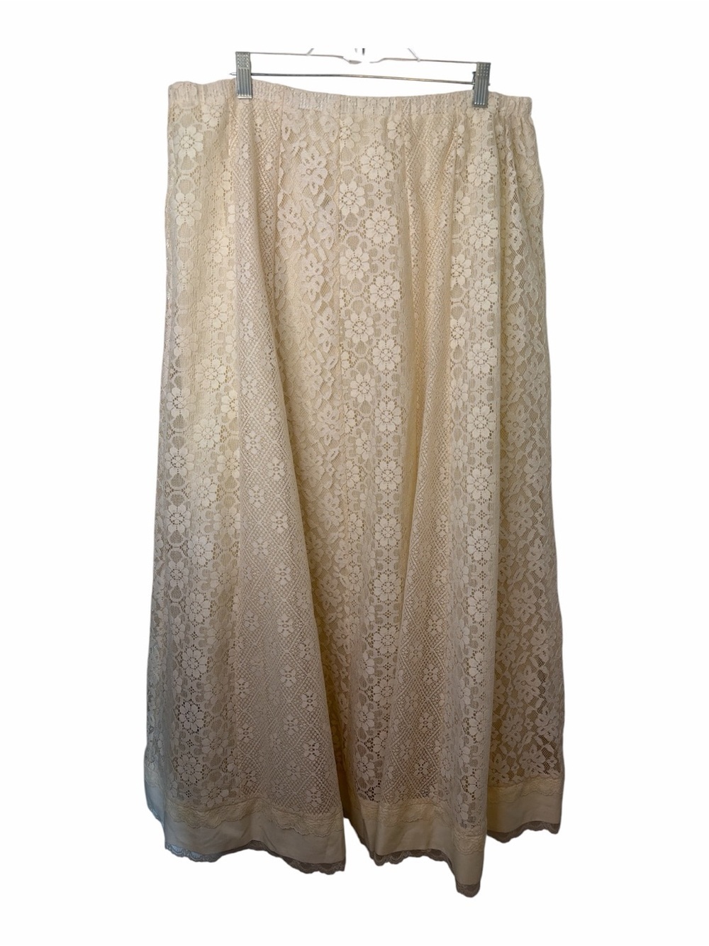 Vintage Cream Lace Skirt Styled By Carefree Fashions PRAIRIE 70’S Made in USA